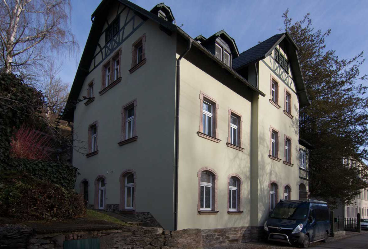 Restauriertes Hausfassade